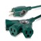 Jasco Extension Cord, 16 AWG, Indoor/Outdoor, 16/3, 3 Outlets, Green, PVC, 25 ft SPC6253ZG/37-T1 - alternate 1